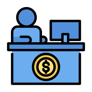 Teller, Bank, Office, Professions And Jobs, Desk icon