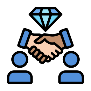Business Relationship, Valuable, Client, Cooperation, Diamond  icon