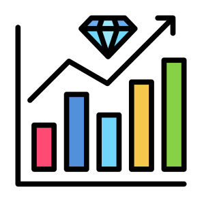 Business Value, Diamond, Value, Investment, Statistics icon