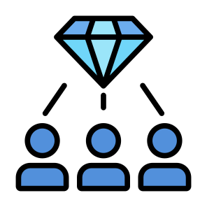 Valuable, People, Connection, Team, Diamond icon