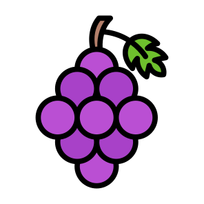 Grape, Fruit, Vegetarian, Healthy Food, Food And Restaurant icon