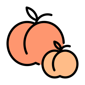 Peach, Fruit, Vegetarian, Healthy Food, Food And Restaurant icon