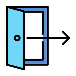 Exit Door, Go Out, Sign Out, Door, Logout, Exit icon