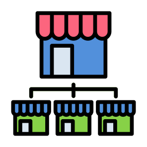 Franchise Store, Franchise, Retailer, Retail Store, Network, Retail icon