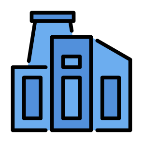 Factory, Industry, Production, Building, Manufacturing Plant icon