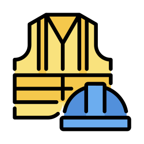 High Visibility Vest, Security, Protection, Helmet, Life Vest icon