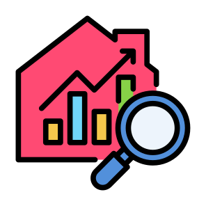 Analytics, Market, Statistics, House, Property icon