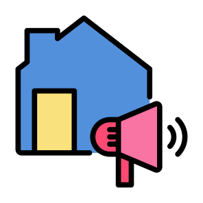 Marketing, House, Megaphone, Property, Real Estate, Promotion icon
