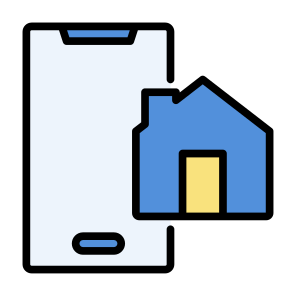 Real Estate App, Smart Phone, Home, Rent, Mobile App icon
