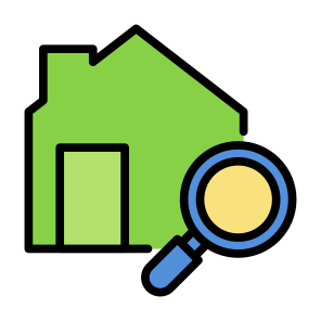 Search, House, Property, Real Estate, Evaluation icon