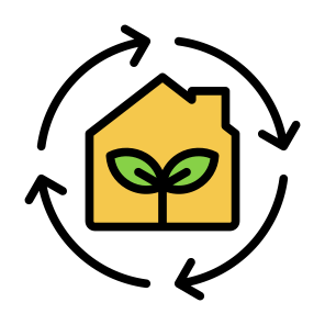 Sustainable Home, House, Development, Change, Cycle icon