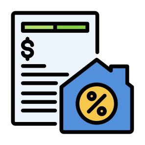 Tax, Document, Home, Percentage, Loan icon