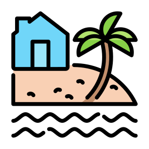 Vacation, Home, Beach, Landscape, Cottage, Resort icon
