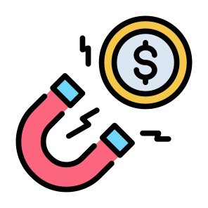Attract, Money, Income, Magnet, Attraction, Profit icon