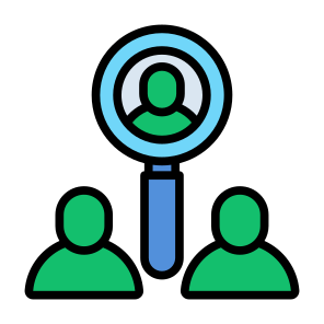 Recruitment, Research, Identification, Resources, Talent, Candidate icon