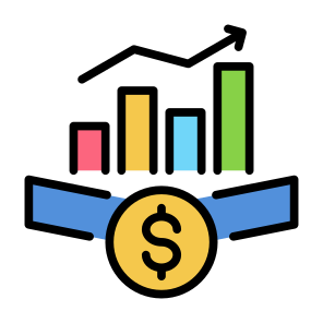 Revenue, Money, Increase, Statistics, Economy, Growth icon