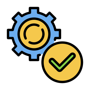 Execution, Check, Gear, Check Mark, Processed icon