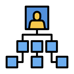 Organization Structure, Team, Leader, Hierarchy, Organization Chart icon