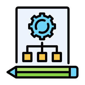 Scheme, Gears, Hierarchy, Flowchart, Structure icon