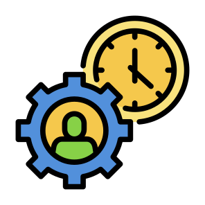 Time Management, Clock, Gear, Setting, Work Experience icon
