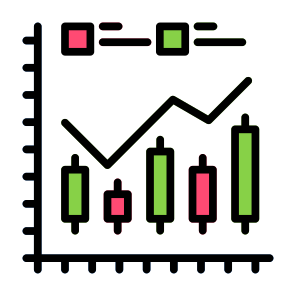 Candlestick Chart, Investment, Trade, Market, Stocks icon