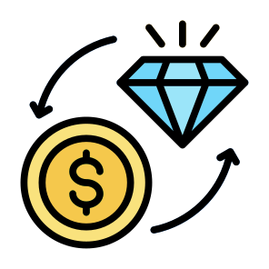 Exchange, Money, Diamond, Convert, Conversion icon