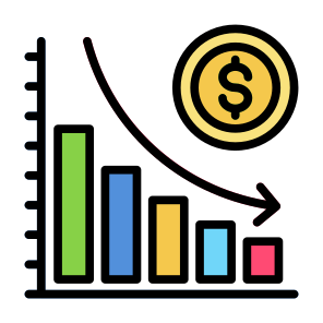 Loss, Bar Chart, Bankruptcy, Decrease, Crisis   icon
