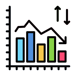 Market Fluctuation, Statistics, Up Down, Stock Market, Stock Exchange  icon