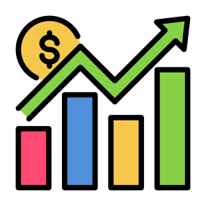 Profit, Statistics, Increase, Bar Graph, Growth  icon