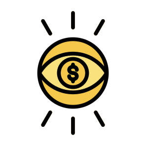 Vision, Visible, Eye, Money, Invest   icon