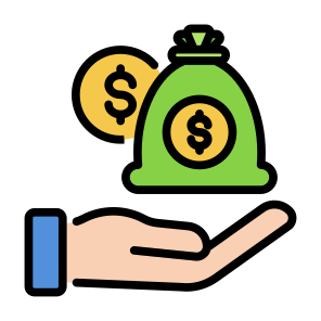 Revenue, Money, Income, Salary, Money Bag, Wage icon