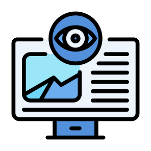 Content Monitoring, Monitoring, Content, Posts, Multimedia, Screen icon