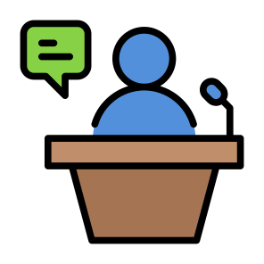 Public Speaking, Conference, Speaker, Speech, Podium, Communications icon