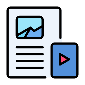 Visual Content, Visual, Content, Video, Description, Article icon