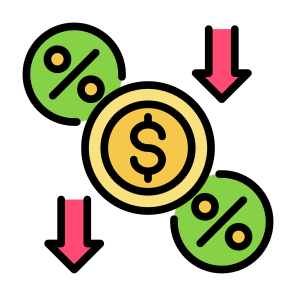Discount, Low Price, Percentage, Down Arrow, Interest Rate  icon