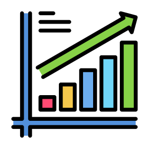 Growth, Chart, Statistics, Bar Graph, Line Graph icon