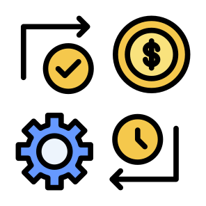 Efficiency, Efficient, Cost, Process, Real Time  icon