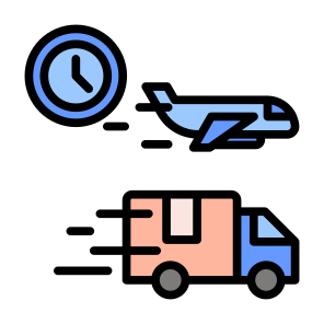 Fast Delivery, Delivery Plane, Cargo Truck, Shipped, Time And Date  icon