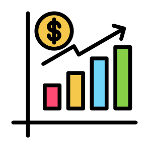 Sales, Increase, Statistics, Growth, Income icon