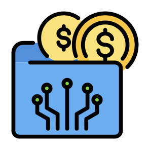 Digital Wallet, Wallet, Digital Money, Coin, Currency icon