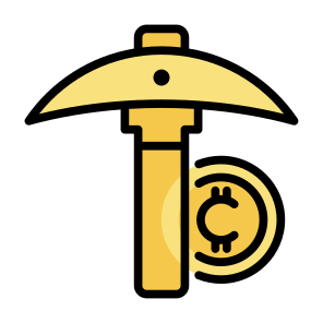 Mining, Bitcoin, Digital, Money, Crypto, Cryptocurrency, Finance, Pickaxe icon