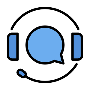 Customer Support, Chat, Help, Communications, Microphones, Headphone, Customer Service, Call Center, Earphone, Client Support icon