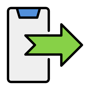 Outgoing, Data, Ui, Outgoing Email, Data Transfer, Right Arrow, File Transfer, Leave,  Communications, Logout, Smart Phone icon