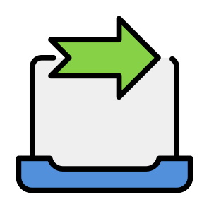 Outgoing Data, Ui, Outgoing Email, Data Transfer, Right Arrow, File Transfer, Outgoing, Communications, Logout, Laptop  icon