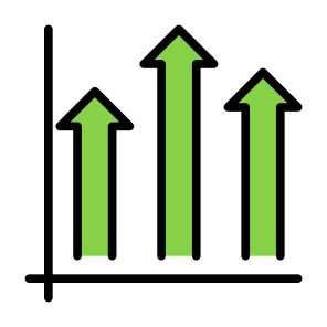Growth, Progress, Rise, Progression, Statistics  icon