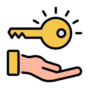 Key, Key Features, Ownership, Guarantee, Security  icon