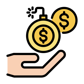 Debt, Venture, Fund, Crisis, Explosive, Business And Finance, Money, Loan icon