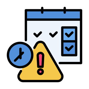 Due Date, Time, Date, Clock Time, Deadline, Signaling, Calendar, Caution icon