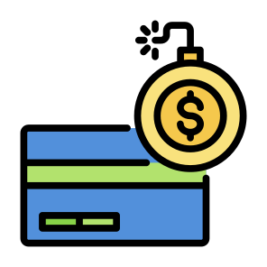 Liability, Debt, Business, Finance, Payment Method, Pay, Debit Card, Credit, Bomb icon