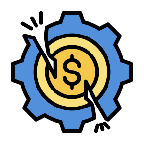 Disruption, Market, Crash, Crisis, Bankruptcy icon